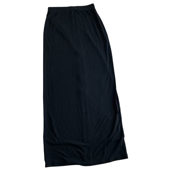 Armani Exchange Skirt Womens Size Medium Black Full Zip Front Maxi Soft Goth - Picture 2 of 7